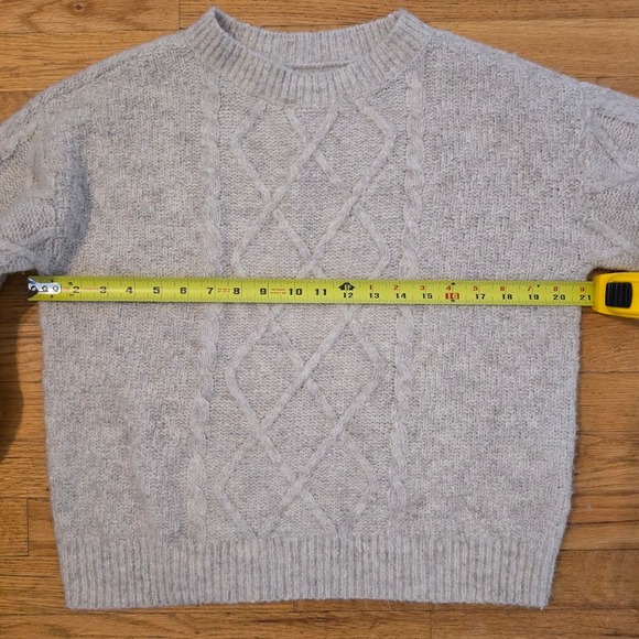 Lucky Brand Womens Knitted Sweater Geometric Tan SZ Medium Pullover Long Sleeve - Picture 4 of 5